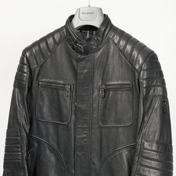 Belstaff Weybridge Black Hand Waxed Leather Quilted Moto Jacket - Picture 4 of 15
